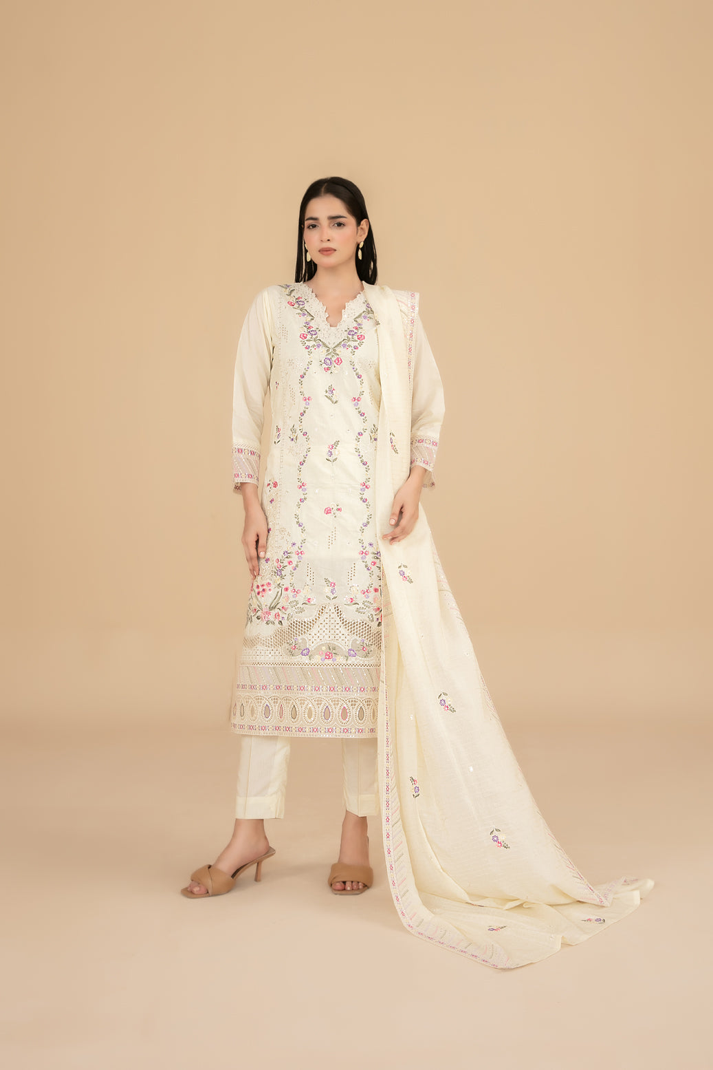 ESENSE 3pcs Un-Stitched Emb Viscose [D-4462]