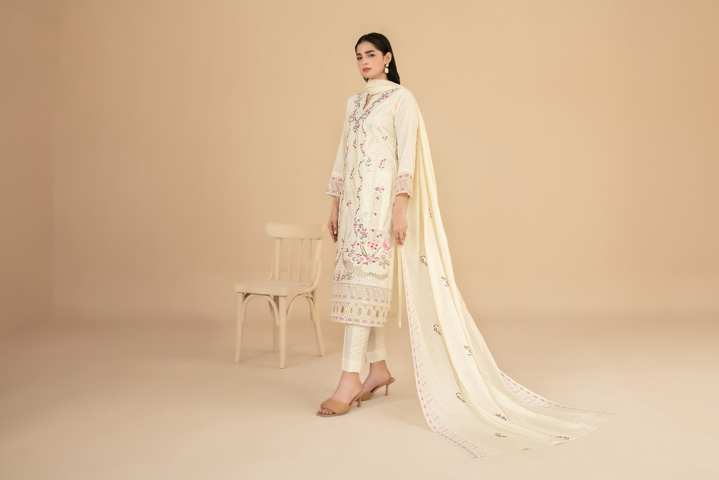 ESENSE 3pcs Un-Stitched Emb Viscose [D-4462]