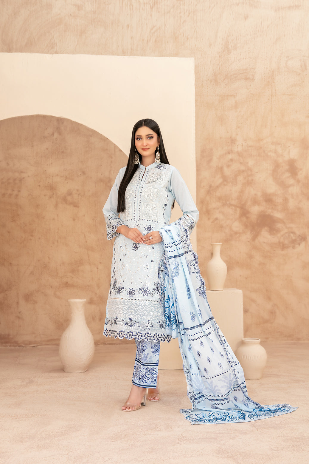 Echo Of Grace 3pcs Un-Stitched Emb Lawn [D-3678]