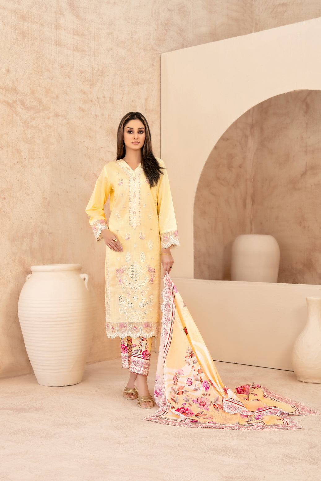 Mahabbah Vol-1 Stitched Emb Lawn [D-3803]