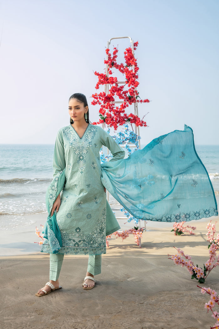 Mannam 3pcs Stitched Emb Lawn [D-4051]