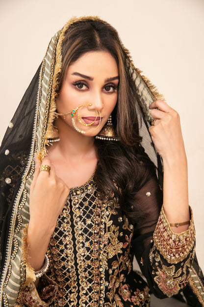 LIBAAS-E-ISHQ 3pcs Stitched  Fancy Emb Chiffon [D-2737]