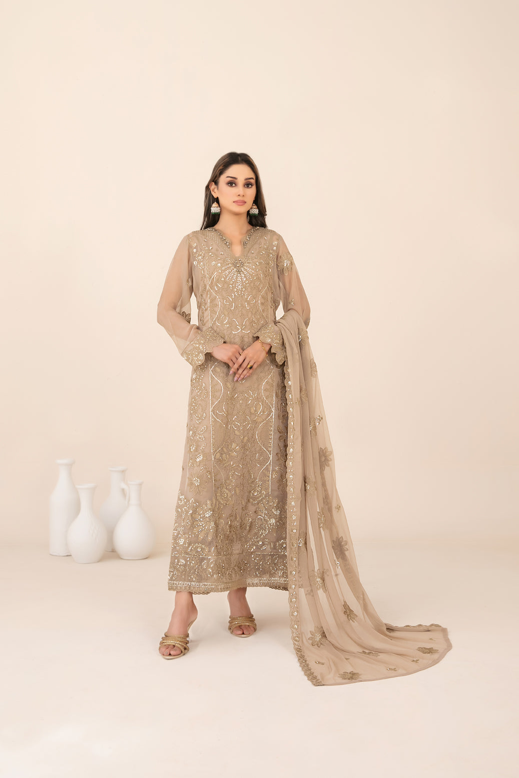 LIBAAS-E-ISHQ 3pcs Stitched  Fancy Emb Chiffon [D-2732]