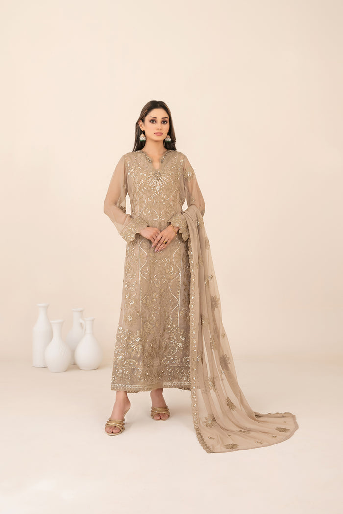 LIBAAS-E-ISHQ 3pcs Stitched  Fancy Emb Chiffon [D-2732]