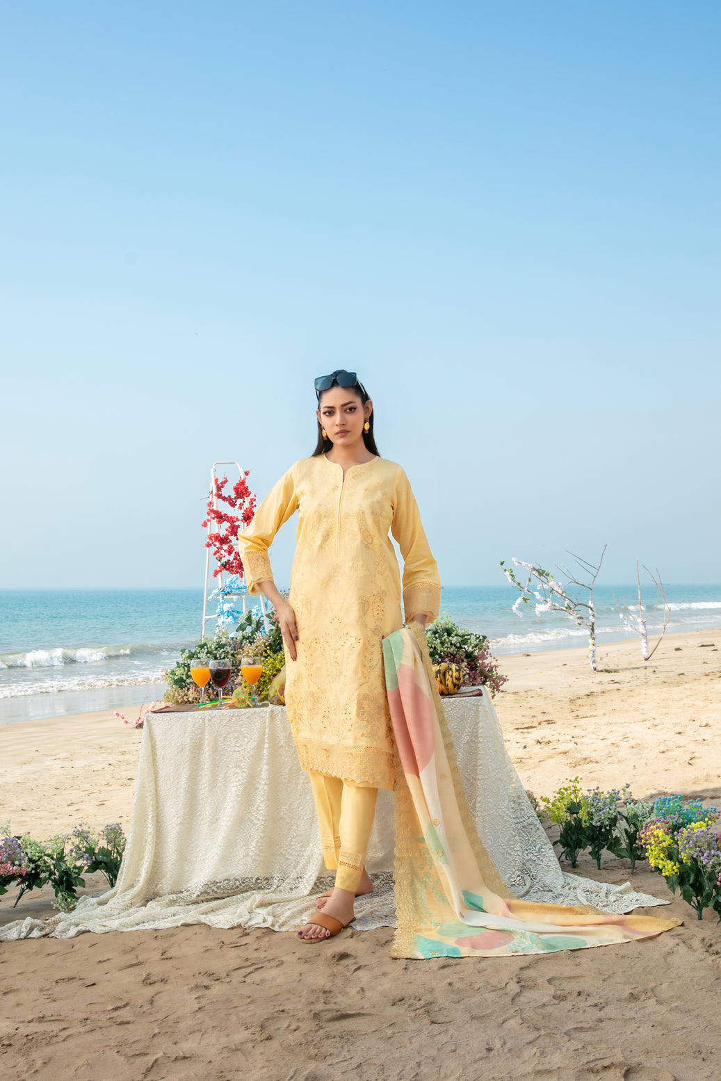Mannam 3pcs Stitched Emb Lawn [D-4055]