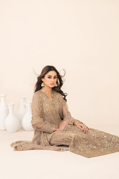 LIBAAS-E-ISHQ 3pcs Stitched  Fancy Emb Chiffon [D-2732]