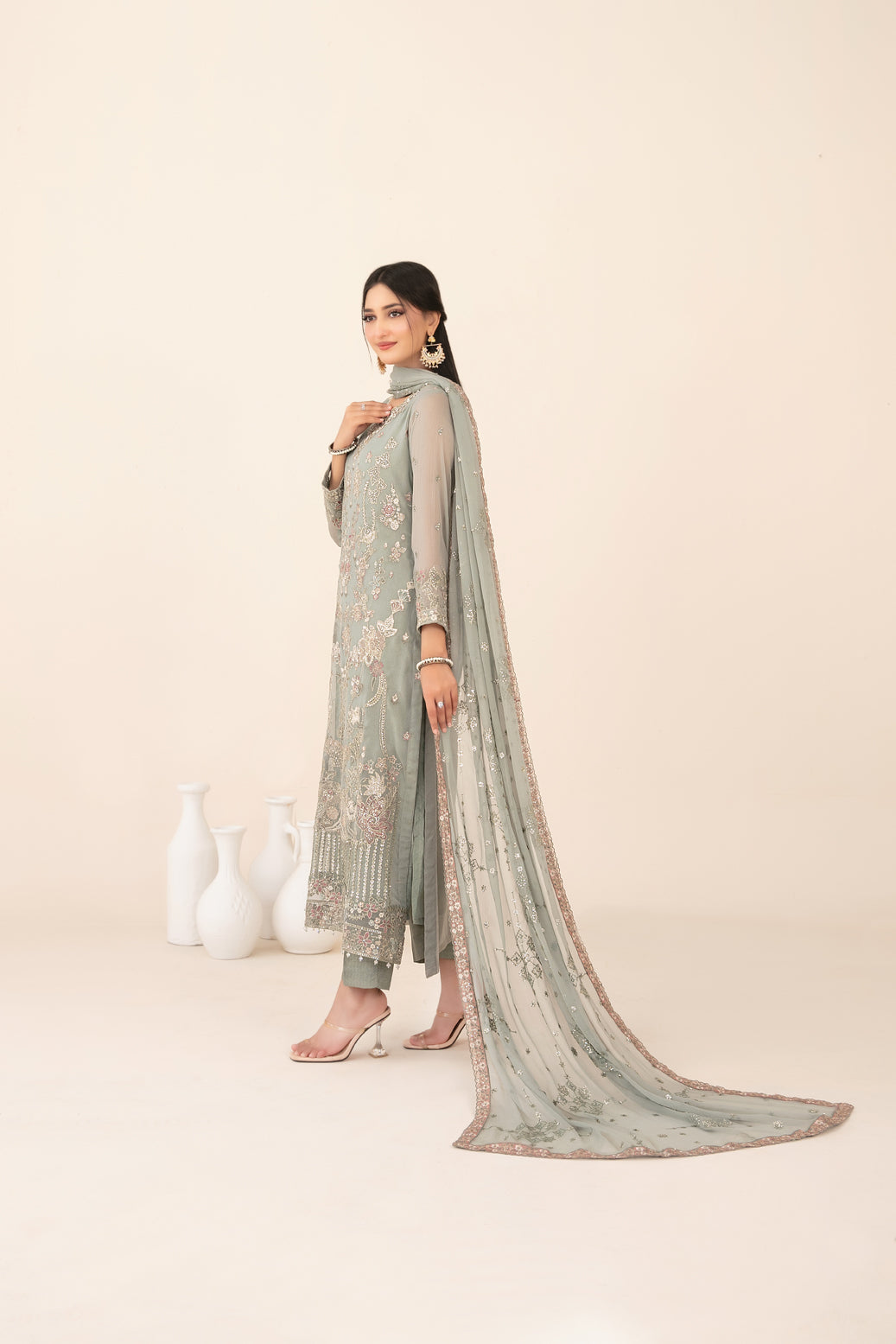 LIBAAS-E-ISHQ 3pcs Stitched  Fancy Emb Chiffon [D-2738]