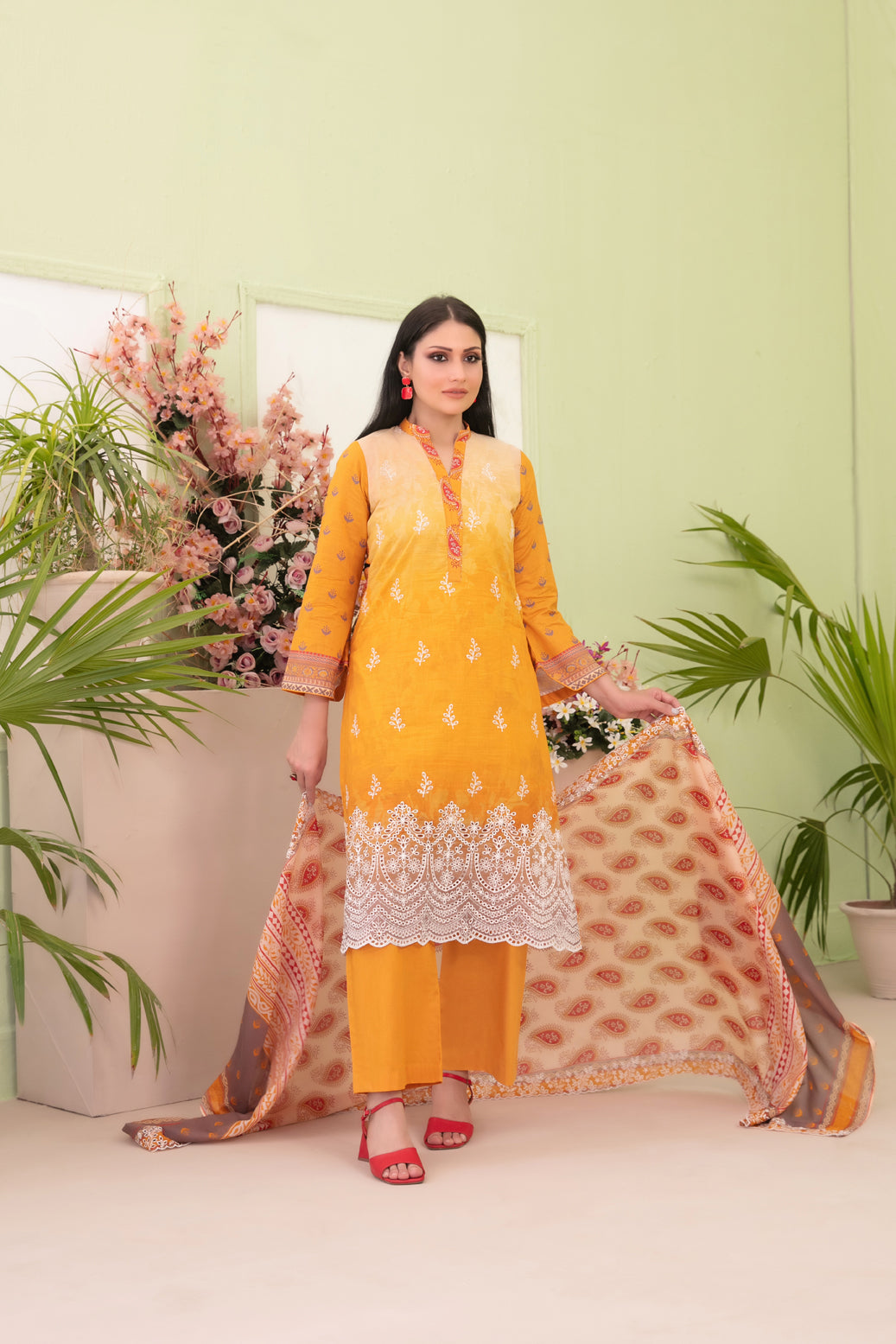 Kanza 3pcs Un-Stitched Emb Printed Lawn [D-2143]