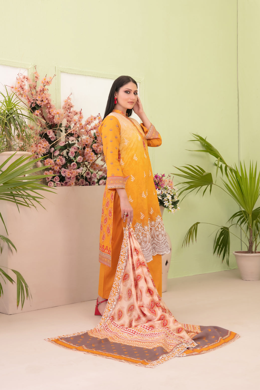 Kanza 3pcs Un-Stitched Emb Printed Lawn [D-2143]
