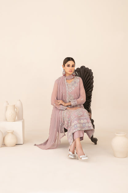 LIBAAS-E-ISHQ 3pcs Stitched  Fancy Emb Chiffon [D-2734]