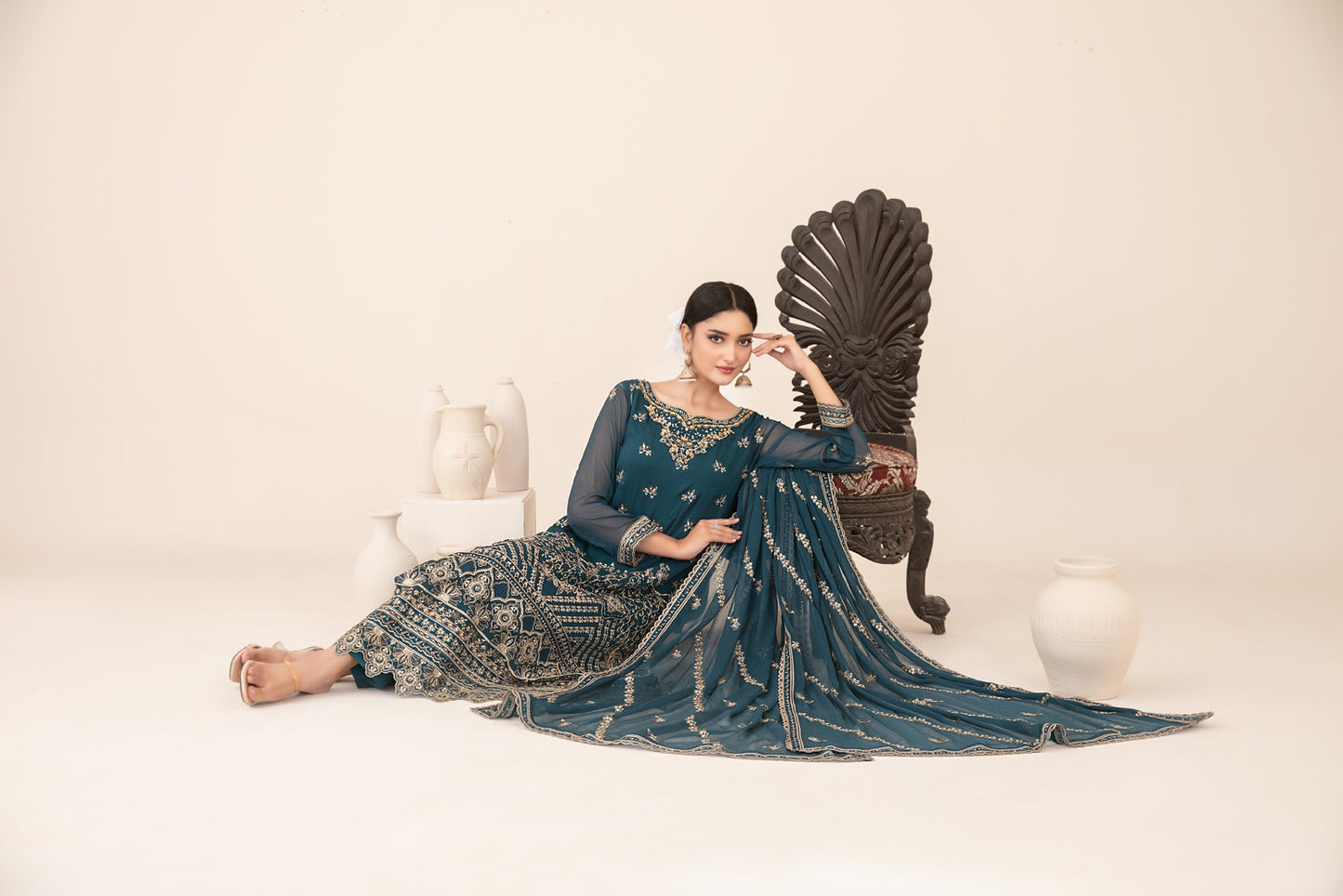 LIBAAS-E-ISHQ 3pcs Stitched  Fancy Emb Chiffon [D-2735]