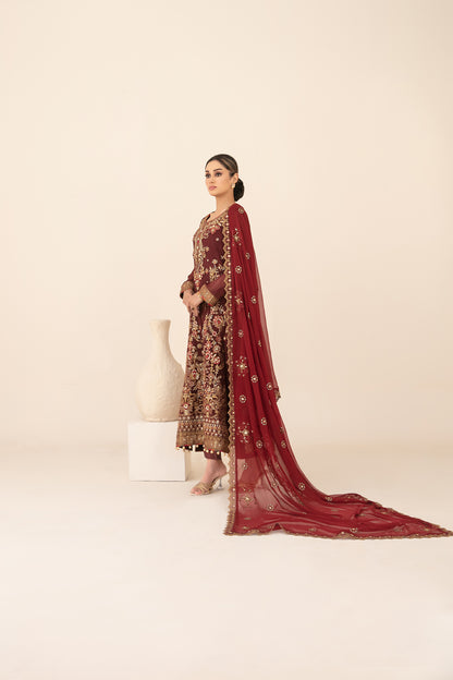 LIBAAS-E-ISHQ 3pcs Stitched  Fancy Emb Chiffon [D-2733]