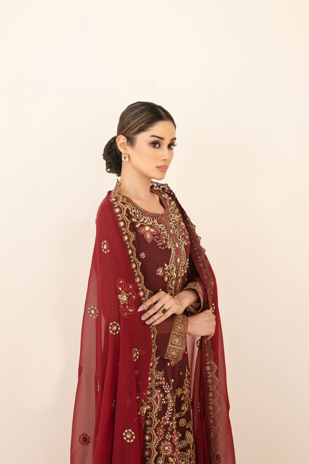 LIBAAS-E-ISHQ 3pcs Stitched  Fancy Emb Chiffon [D-2733]