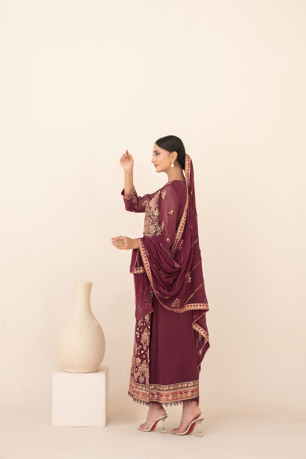 LIBAAS-E-ISHQ 3pcs Stitched  Fancy Emb Chiffon [D-2731]