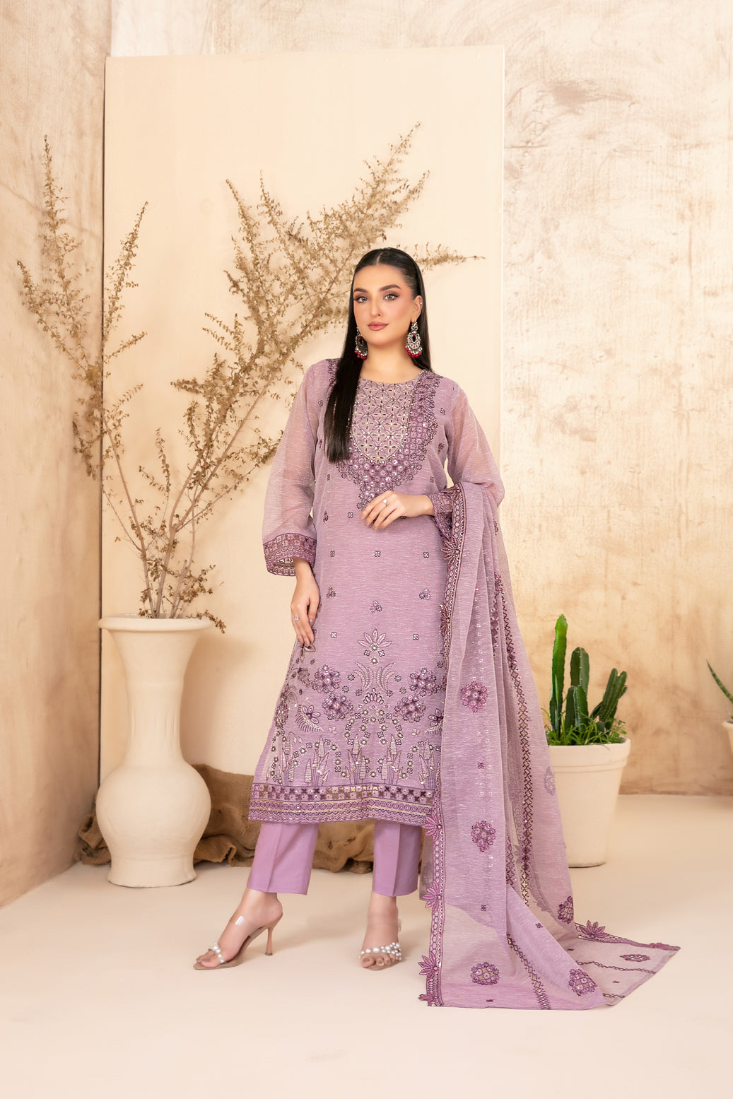 SAFA 3pcs Un-Stitched EmbKhadi [D-2919]