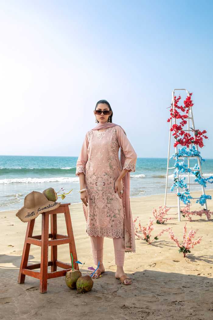 Mannam 3pcs Stitched Emb Lawn [D-4052]