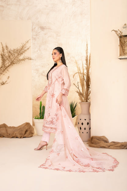 SAFA 3pcs Un-Stitched Emb Khadi [D-2917]