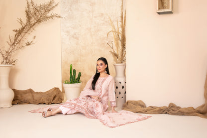 SAFA 3pcs Un-Stitched Emb Khadi [D-2917]