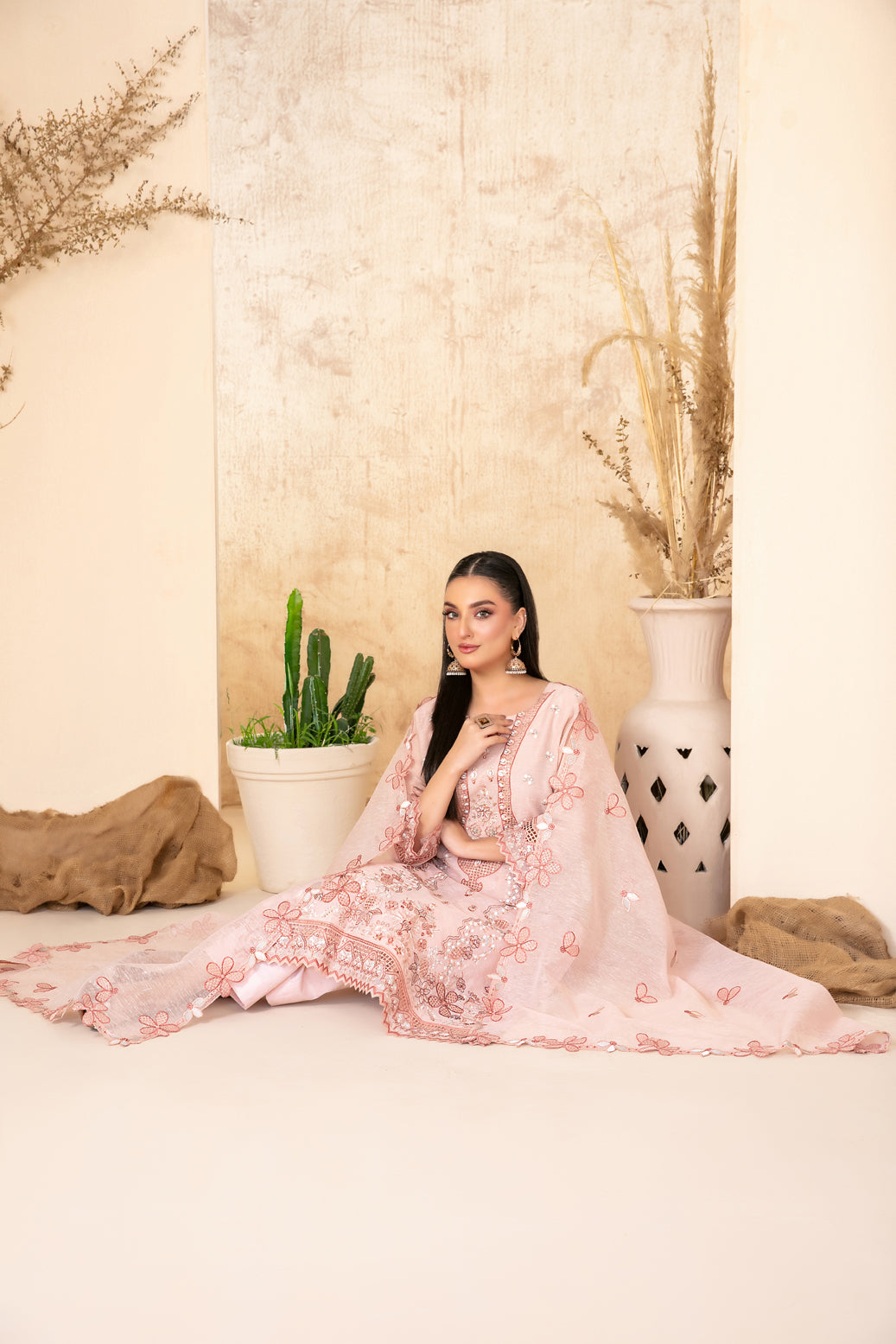 SAFA 3pcs Un-Stitched Emb Khadi [D-2917]