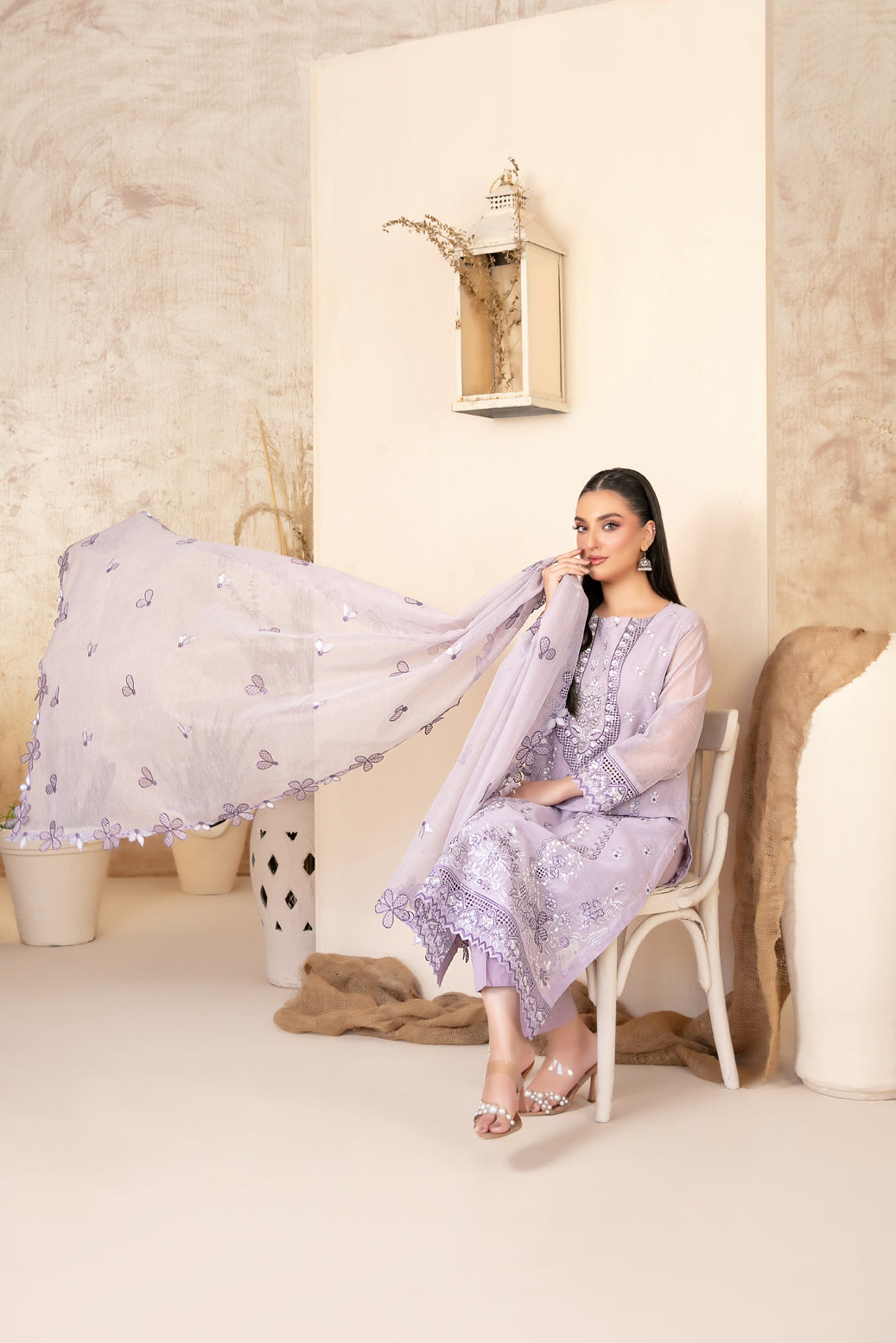 SAFA 3pcs Un-Stitched Emb Khadi [D-2923]