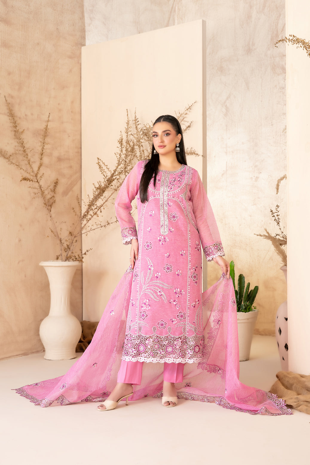 SAFA 3pcs Un-Stitched Emb Khadi [D-2922]