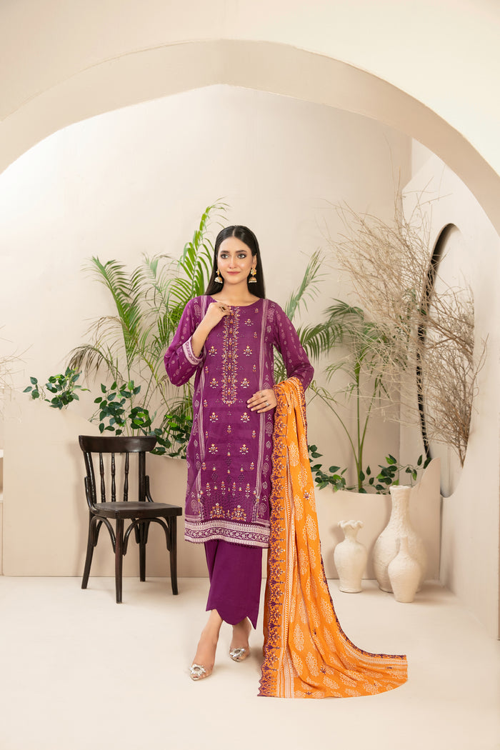 Anuza 3pcs Stitched Emb Printed Lawn[D-2779]
