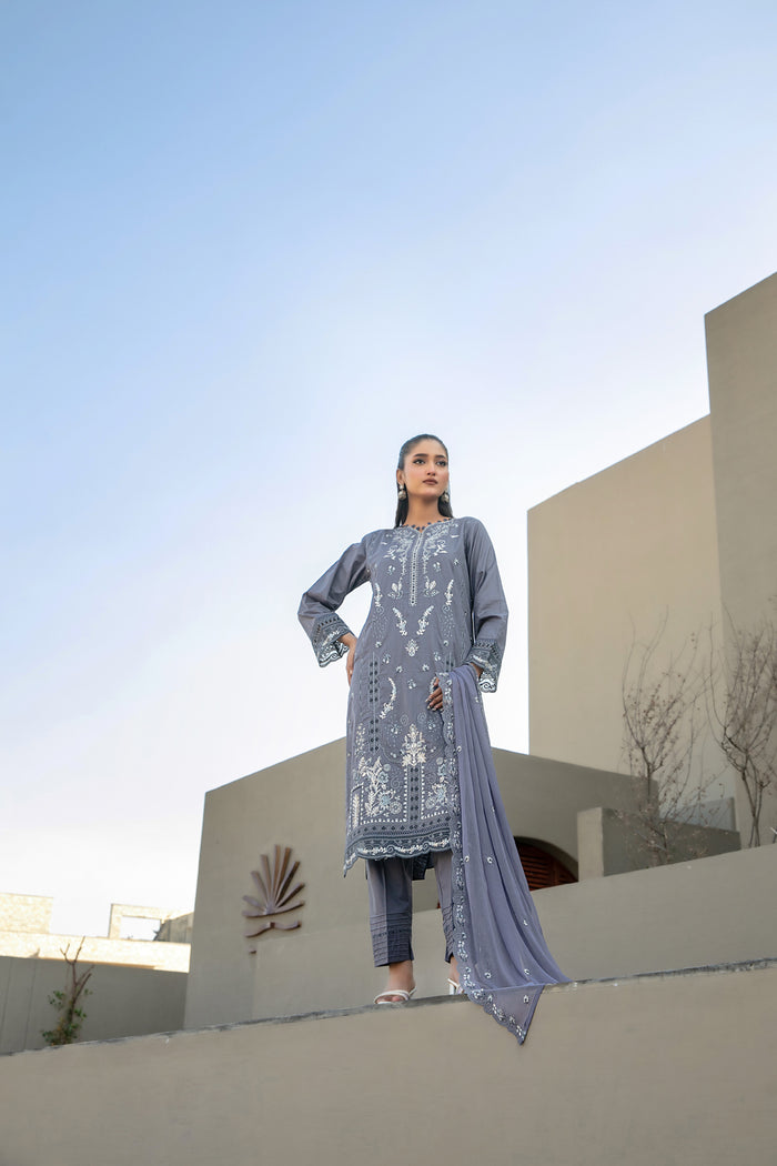 Pardes 3pcs Stitched Emb Lawn [D-4066]