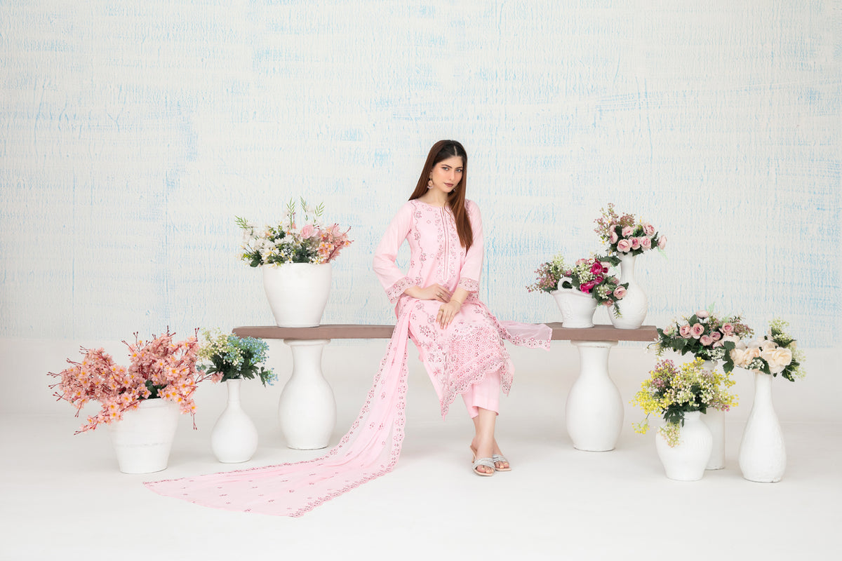 MIRAE 3pcs Un-Stitched Emb Lawn [D-5209]