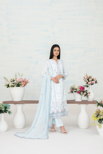 MIRAE 3pcs Un-Stitched Emb Lawn [D-5211]