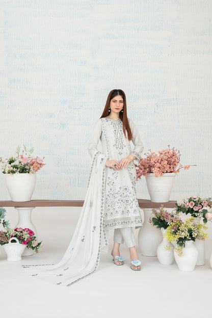 MIRAE 3pcs Un-Stitched Emb Lawn [D-5208]