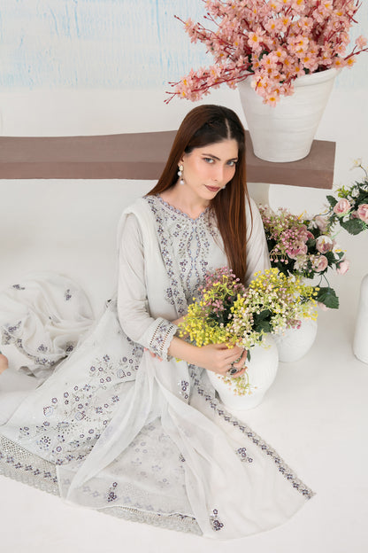 MIRAE 3pcs Un-Stitched Emb Lawn [D-5208]
