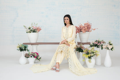 MIRAE 3pcs Un-Stitched Emb Lawn [D-5212]