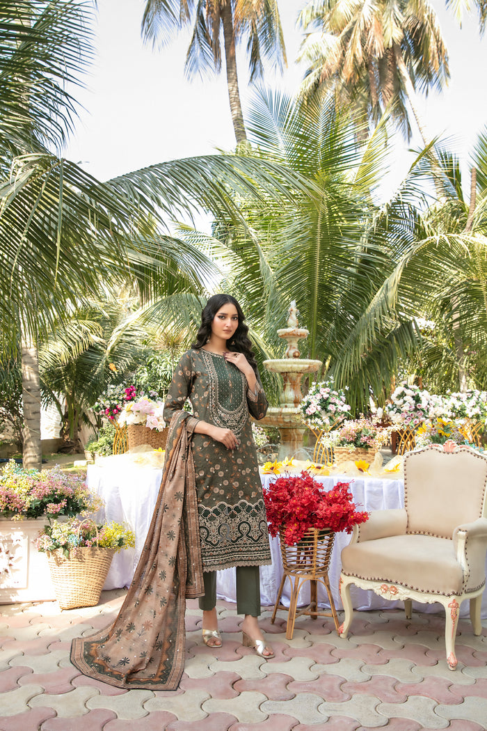 Gulbahar 3pcs Un-Stitched Emb Printed Lawn [D-2790]