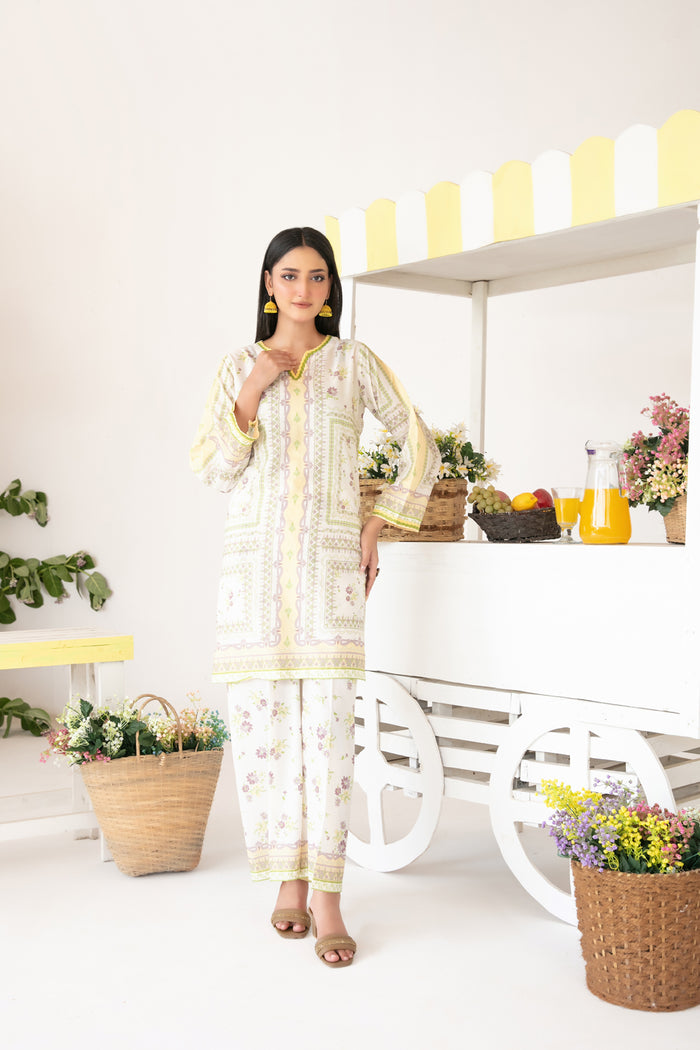 Guzlale 2pcs Stitched Printed Swiss [D-3251]