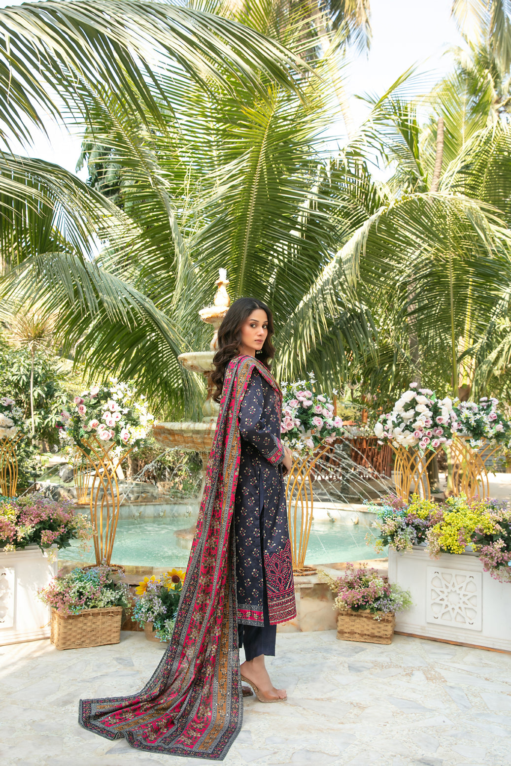 Gulbahar 3pcs Un-Stitched Emb Printed Lawn [D-2784]