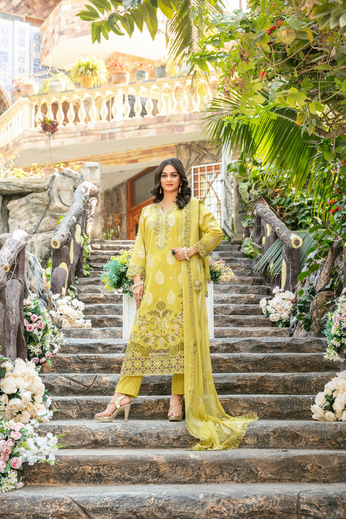Zindagi 3pcs Un-Stitched Emb Lawn D-2655