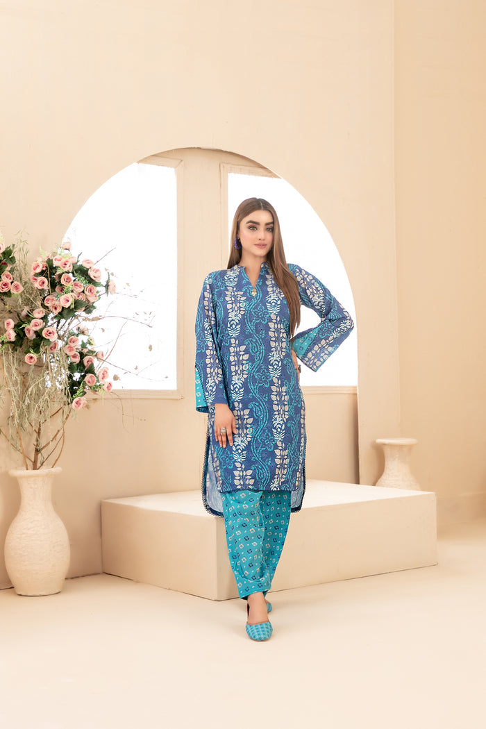 Dilfa With Khussa 2pcs Stitched Emb Printed Swiss [D-1550]