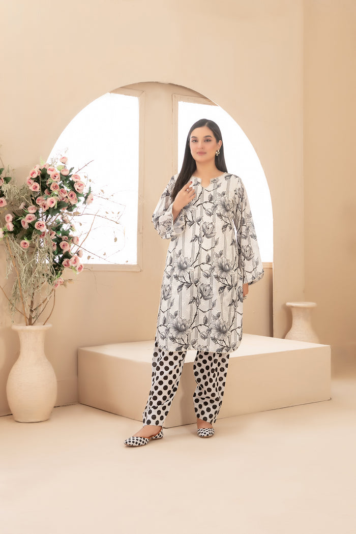 Dilfa With Khussa 2pcs Stitched Emb Printed Swiss [D-1546]