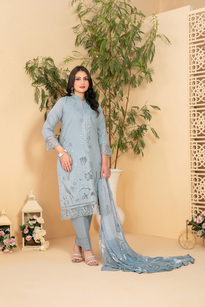 Taabir 3pcs Stitched Emb Lawn [D-3000]