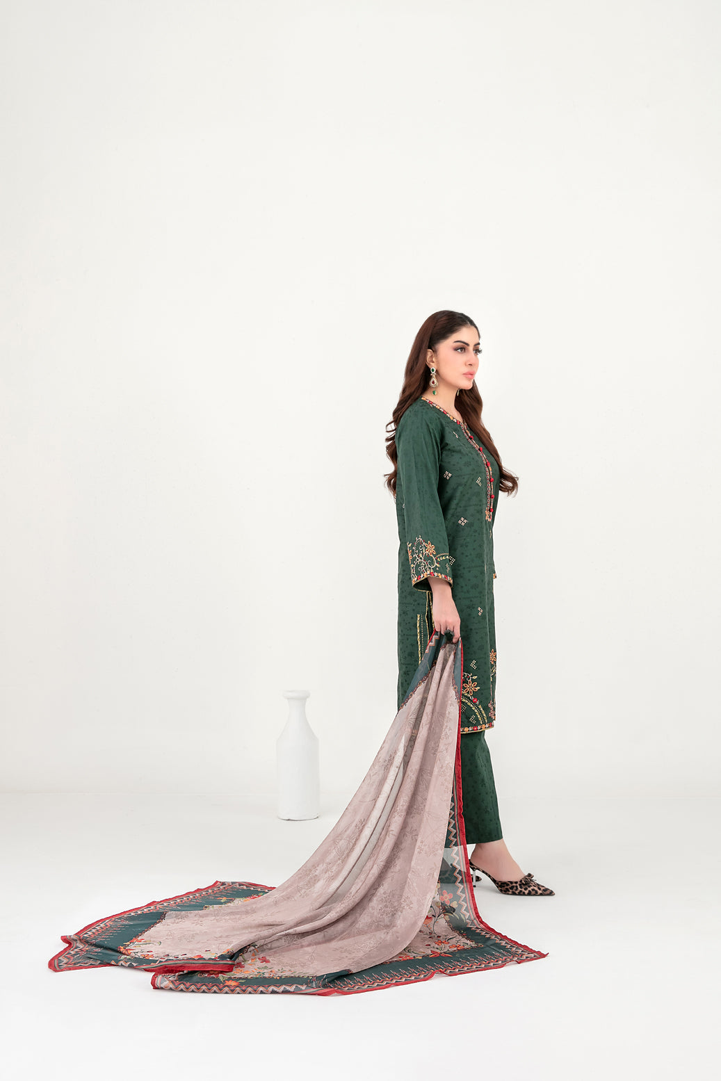 Dijaa Vol-1 Stitched Emb Cotton [D-3034]