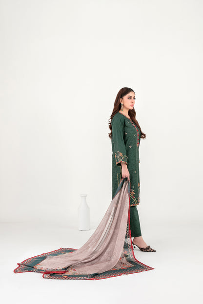 Dijaa Vol-1 Stitched Emb Cotton [D-3034]