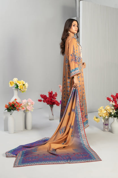 Fiorella 1-pcs Stitched Printed Silk [D-5560]