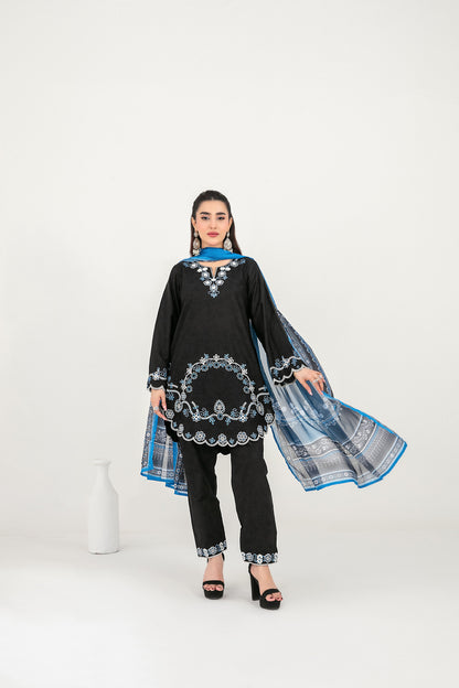 LONI 3pcs Stitched Embroidered Cotton [D-4497]