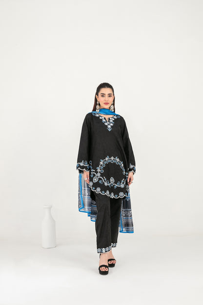 LONI 3pcs Stitched Embroidered Cotton [D-4497]