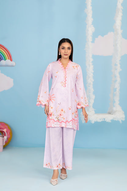 CLOUDS 2pcs Stitched Printed Crepe [D-4972]