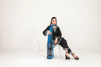 LONI 3pcs Stitched Embroidered Cotton [D-4497]