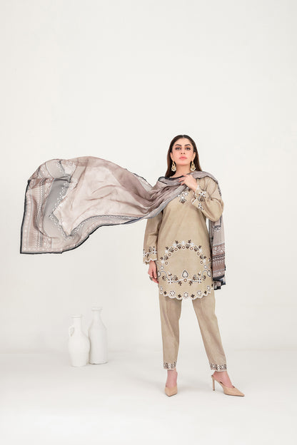 LONI 3pcs Stitched Embroidered Cotton [D-4494]