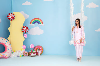 CLOUDS 2pcs Stitched Printed Crepe [D-4972]