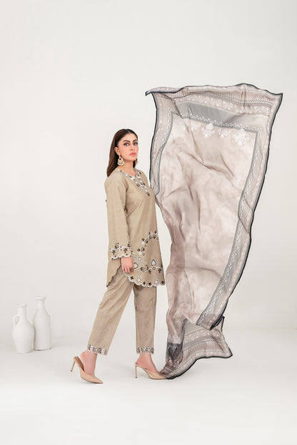 LONI 3pcs Stitched Embroidered Cotton [D-4494]