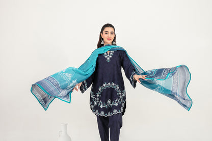 LONI 3pcs Stitched Embroidered Cotton [D-4491]